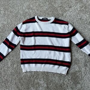 Brandy Melville Striped White, Blue & Red Sweater